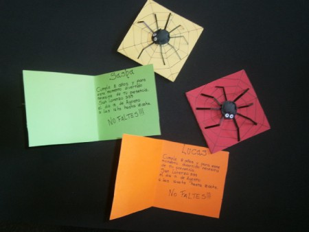 Tarjeta de invitación Araña